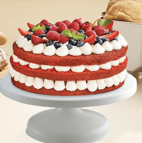 Fenteer Cake Plate Turntable Rotating Anti-Skid Cake Stand,Cake Decorating Rotating Table DIY Baking Kitchen Tool - Image 2